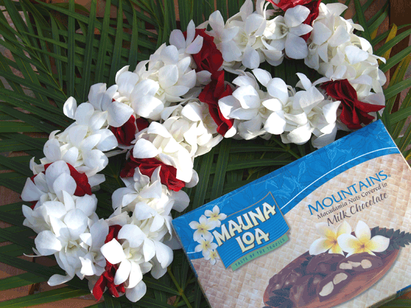 Lei and Hawaiian chocolate